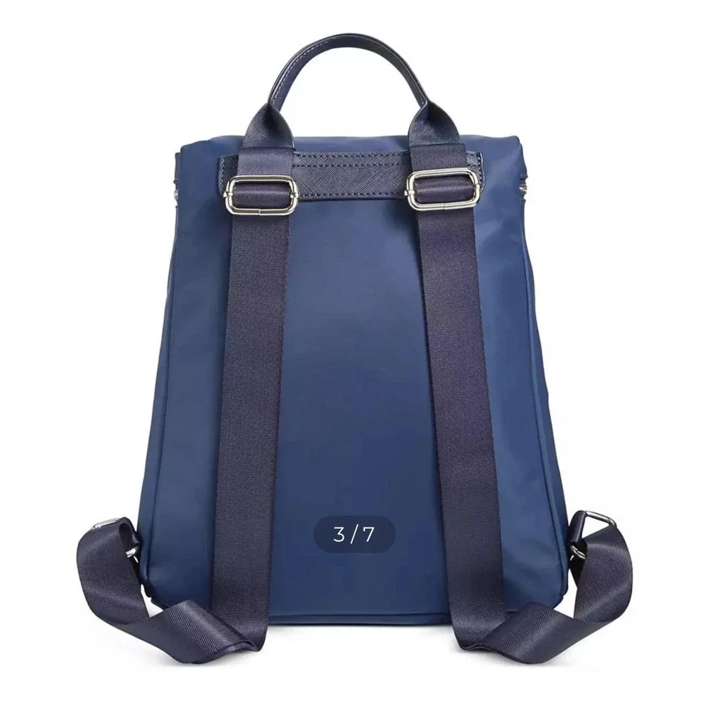 Giani Bernini Backpack‎ Convertible Shoulder Bag Double Zip Navy Blue